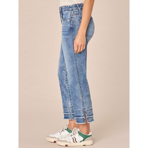 Democracy Ab"solution Mid-Rise Double Layer Kick Flare Jean sz 8 $90  WJ86 - Picture 3 of 10